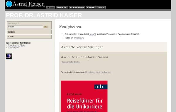 Vorschau von www.astrid-kaiser.de, Kaiser, Prof. Dr. Astrid