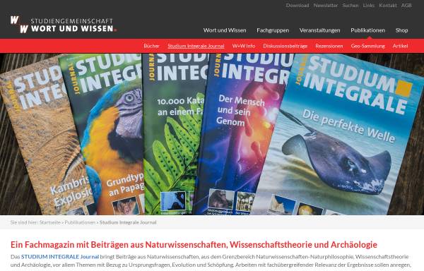 Vorschau von www.wort-und-wissen.de, Studium Integrale Journal