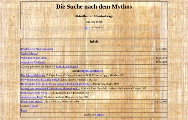 Vorschau von www.dendlon.de, Dendlon - Atlantis: Die Suche nach dem Mythos