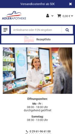 Vorschau der mobilen Webseite adlerapotheke-brilon.de, Adler-Apotheke