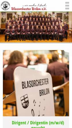 Vorschau der mobilen Webseite www.blasorchester-brilon.de, Blasorchester Brilon