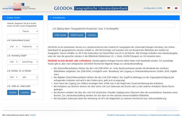 Vorschau von www.geodok.uni-erlangen.de, Geodok