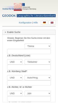 Vorschau der mobilen Webseite www.geodok.uni-erlangen.de, Geodok