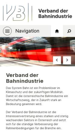 Vorschau der mobilen Webseite www.bahnindustrie.at, Verband der Bahnindustrie