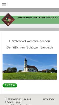 Vorschau der mobilen Webseite www.sv-bierbach.de, 75-jähriges Gründungsfest des SV Gemütlichkeit Oberbierbach