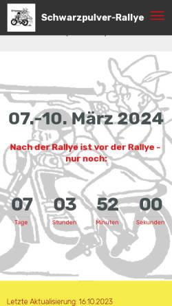 Vorschau der mobilen Webseite www.schwarzpulver-rallye.de, Schwarzpulver-Rallye