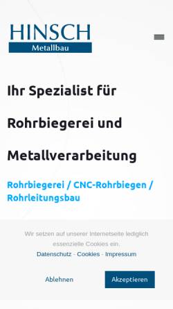 Vorschau der mobilen Webseite www.hinsch-metallbau.de, Hinsch Metallbau