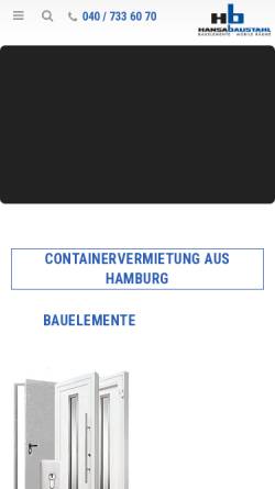 Vorschau der mobilen Webseite www.hansabaustahl.de, KG Hansa Baustahl Handelsgesellschaft mbH