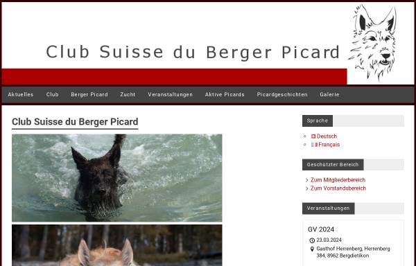Vorschau von www.picardclub.ch, Club Suisse du Berger Picard