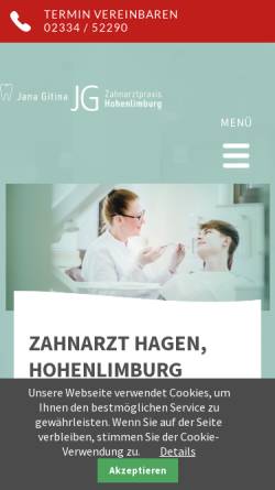 Vorschau der mobilen Webseite www.zahnarztpraxis-hohenlimburg.de, Dr. Judit Balazs-Hepper
