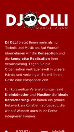 Vorschau der mobilen Webseite dj-oliver.de, DJ Olli's Mobile Disco