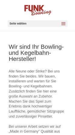 Vorschau der mobilen Webseite www.funk-bowling.de, Karl Funk GmbH & Co.