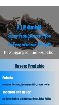 Vorschau der mobilen Webseite www.sipsport.de, SIP - Sportequipement for Internation People GmbH