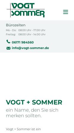 Vorschau der mobilen Webseite www.vogt-sommer.de, Vogt & Sommer GmbH