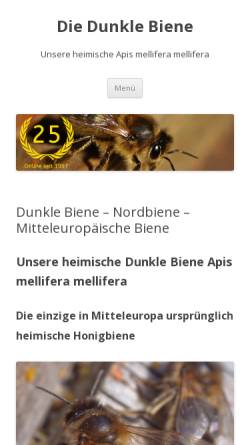 Vorschau der mobilen Webseite www.nordbiene.de, Apis mellifera mellifera - Die Dunkle Biene, Kai-Michael Engfer