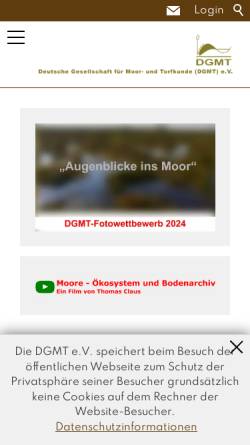 Vorschau der mobilen Webseite dgmtev.de, Deutsche Gesellschaft für Moor- und Torfkunde e.V. (DGMT)