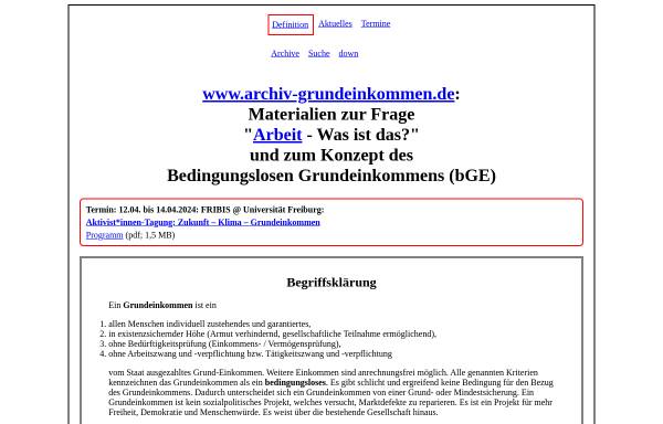 Vorschau von www.archiv-grundeinkommen.de, Archiv zum Thema 