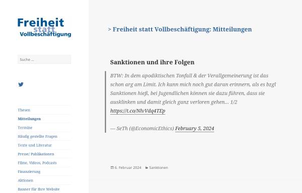 Vorschau von www.freiheitstattvollbeschaeftigung.de, Freiheit statt Vollbeschäftigung
