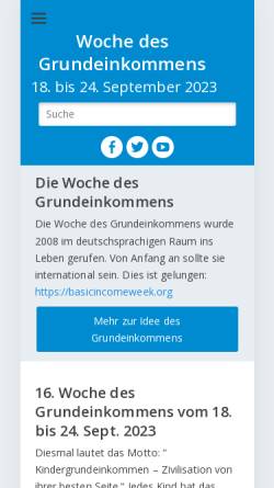 Vorschau der mobilen Webseite www.woche-des-grundeinkommens.eu, Woche des Grundeinkommens