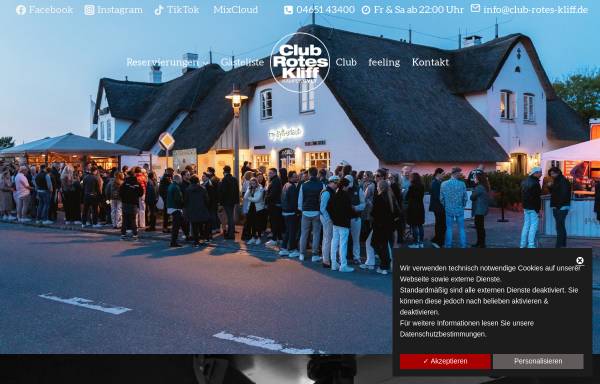 Vorschau von www.club-rotes-kliff.de, Discothek Rotes Cliff