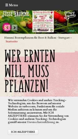 Vorschau der mobilen Webseite www.hummel-erdbeeren.de, Reinhold Hummel GmbH+Co.KG