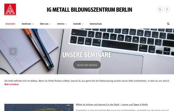 Vorschau von www.igmetall-bildung-berlin.de, IG Metall - Bildungsstätte Berlin