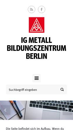 Vorschau der mobilen Webseite www.igmetall-bildung-berlin.de, IG Metall - Bildungsstätte Berlin