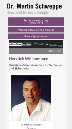 Vorschau der mobilen Webseite schweppe.de, Dr. Martin Schweppe