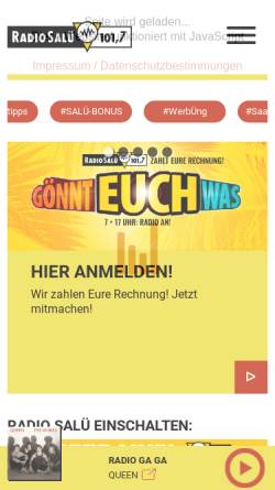 Vorschau der mobilen Webseite www.salue.de, Radio Salü