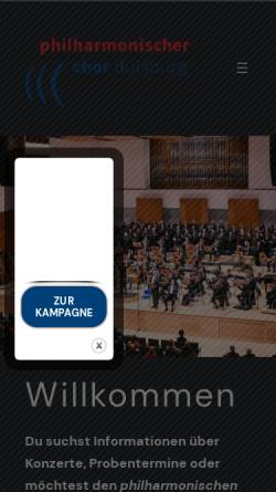 Vorschau der mobilen Webseite www.philchor-du.de, Konzertchor Duisburg: Philharmonischer Chor