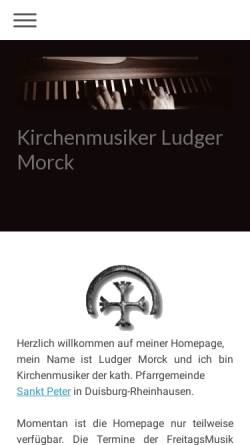 Vorschau der mobilen Webseite www.ludger-morck.de, Ludger Morck, Kirchenmusiker