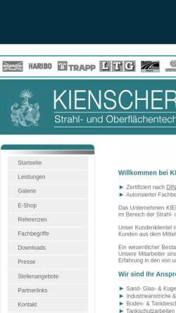 Vorschau der mobilen Webseite www.kienscherf-wuppertal.de, Kienscherf Strahl- und Oberflächentechnik, Inh. Frank Kienscherf