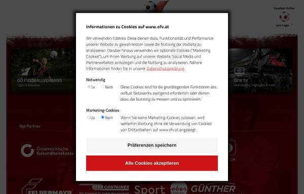 Vorschau von www.ofv.at, OÖFV - Oberösterreichischer Fußballverband