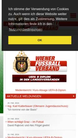 Vorschau der mobilen Webseite www.wfv.at, Wiener Fußballverband