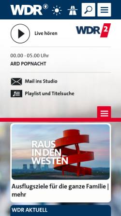 Vorschau der mobilen Webseite www.wdr2.de, WDR 2