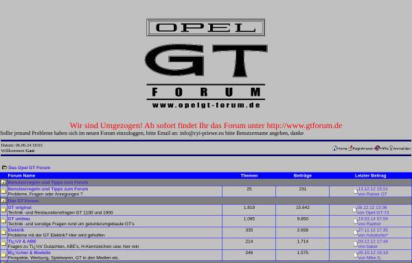 Vorschau von www.forennet.org, Opel GT Forum