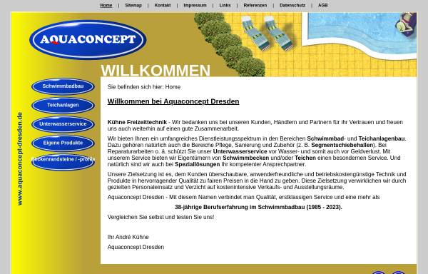 Vorschau von www.aquaconcept-dresden.de, Aquaconcept Dresden - Freizeittechnik André Kühne