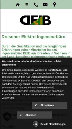 Vorschau der mobilen Webseite www.deib.de, DEIB - Dresdner Elektro-Ingenieurbüro