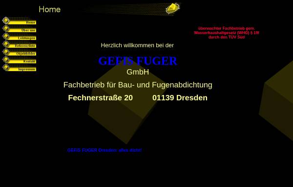 Vorschau von www.gefisfuger.de, GEFIS FUGER GmbH
