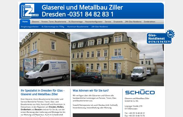 Vorschau von www.glaserei-ziller.de, Glaserei Martin Ziller
