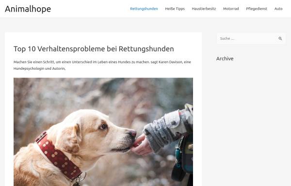 Vorschau von animalhope.de, Animal hope e.V.