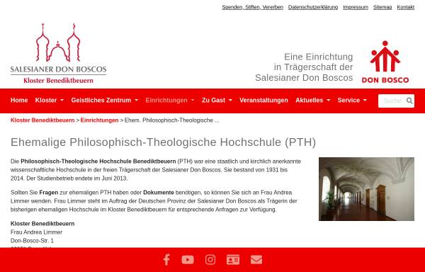 Vorschau von www.pth-bb.de, Institut für Systematische Theologie Benediktbeuern