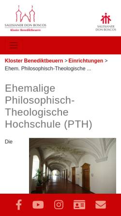 Vorschau der mobilen Webseite www.pth-bb.de, Institut für Systematische Theologie Benediktbeuern