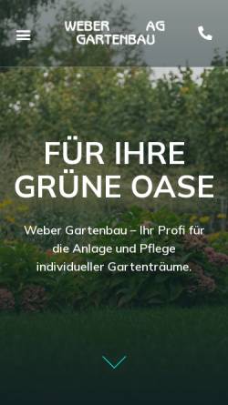 Vorschau der mobilen Webseite www.gartenbau-weber.ch, Weber Gartenbau, Steinhausen