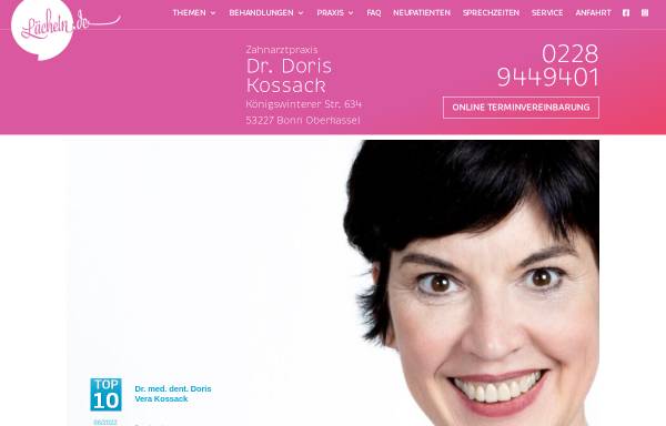 Vorschau von praxis-dr-kossack.de, Dr. med. dent. Doris Vera Kossack