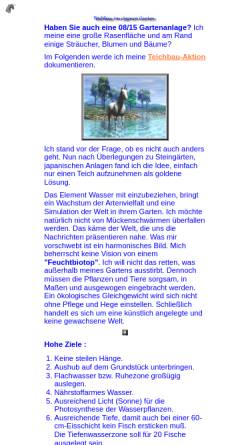 Vorschau der mobilen Webseite www.arthorn.de, Frank Affeldts Teichbau Projekt