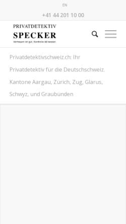 Vorschau der mobilen Webseite www.observationen.ch, Privatdetektivbüro Specker