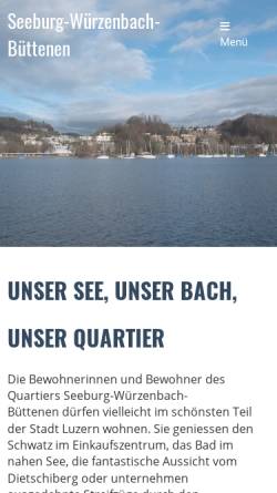 Vorschau der mobilen Webseite www.wuerzenbach.ch, Quartierverein Seeburg Würzenbach Büttenen