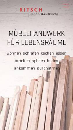 Vorschau der mobilen Webseite www.ritschmoebel.at, Ritsch Möbelhandwerk, Walter Ritssch