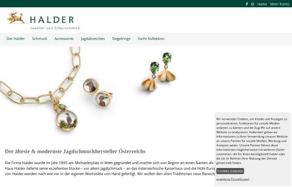 Vorschau von www.halder.at, Jagdschmuck und Silberfiguren